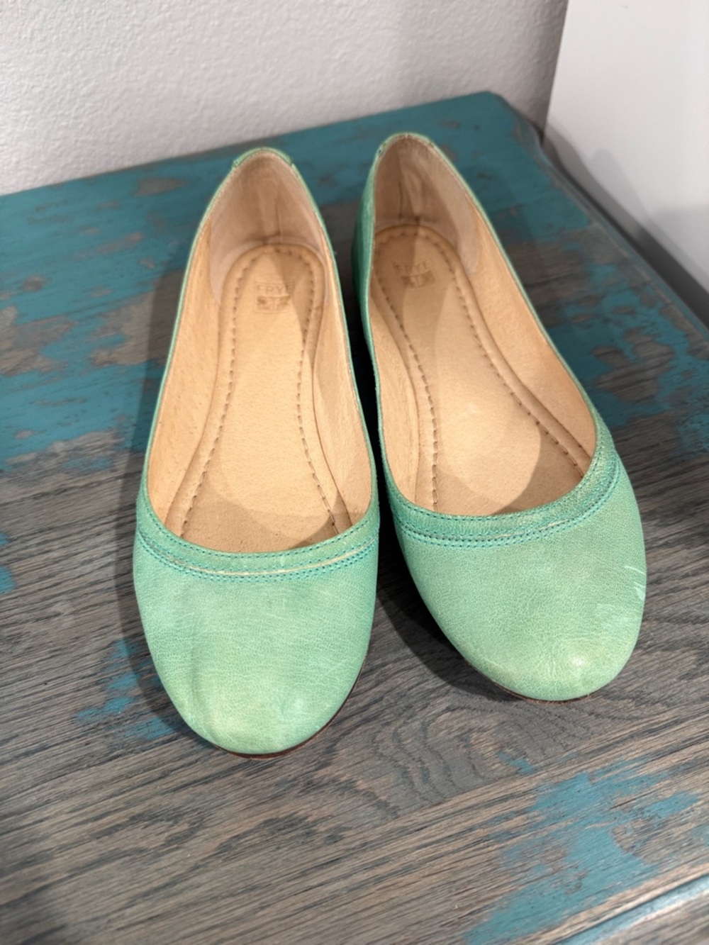 Frye Carson Ballet Flats Mint Green—9